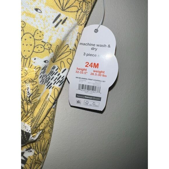 Wonder Nation Baby Boy Coverall Outfit Set Safari Cactus Dinosaurs 24 months - Picture 6 of 6